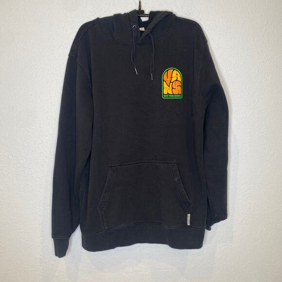 Vans Off The Wall Black Hoodie Logo Sweatshirt Unisex Sz Sm Cotton - Picture 1 of 12